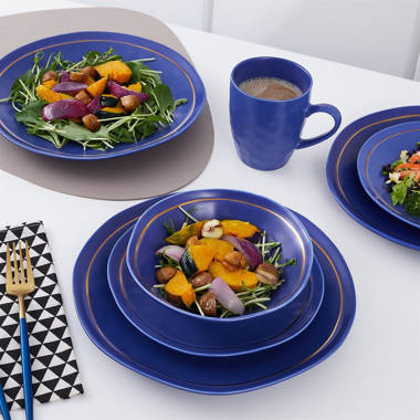 Blue and hotsell yellow dinnerware sets